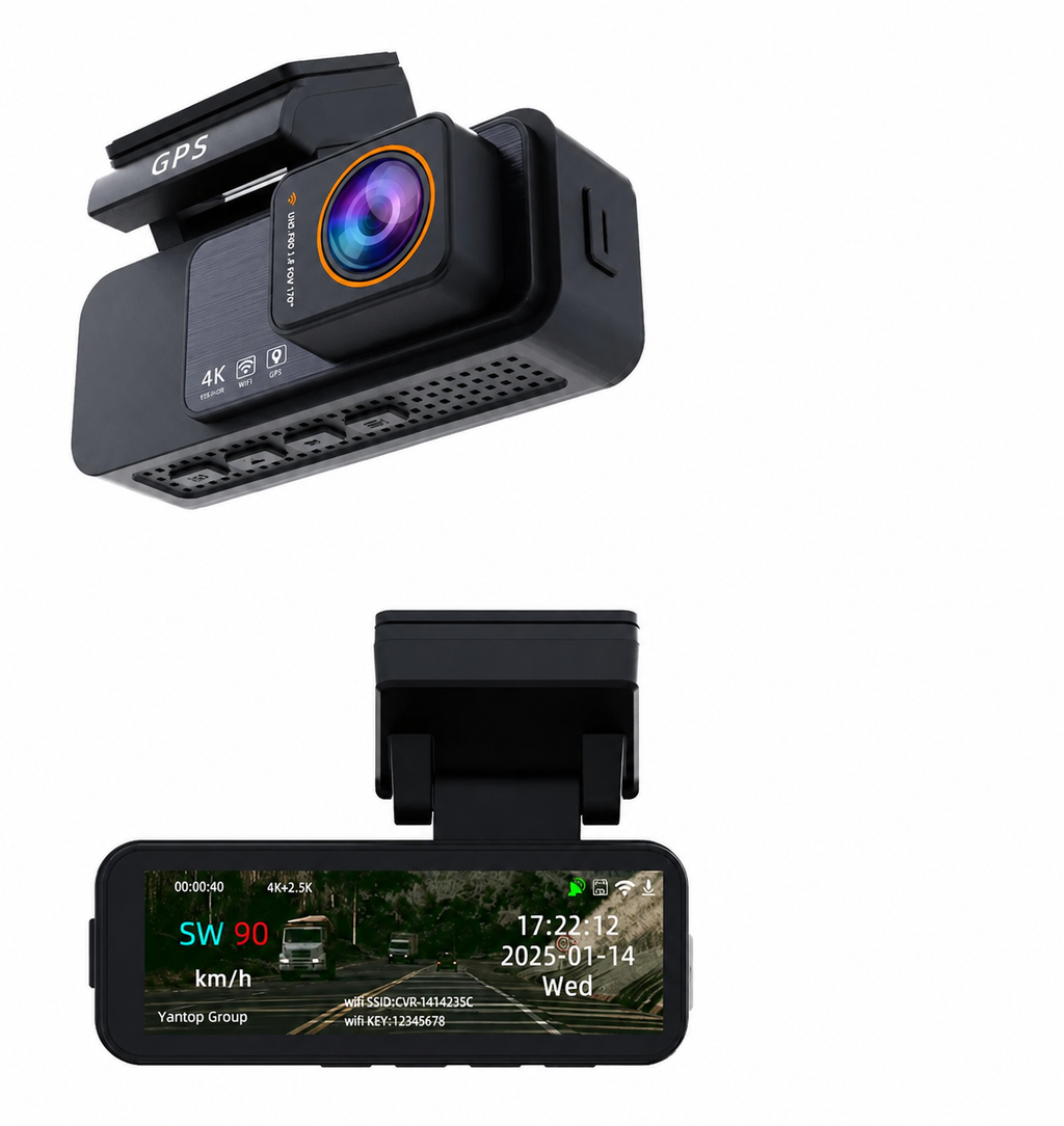 4K Dash Cam Front & Rear Camera with GPS & WiFi | Night Vision DVR