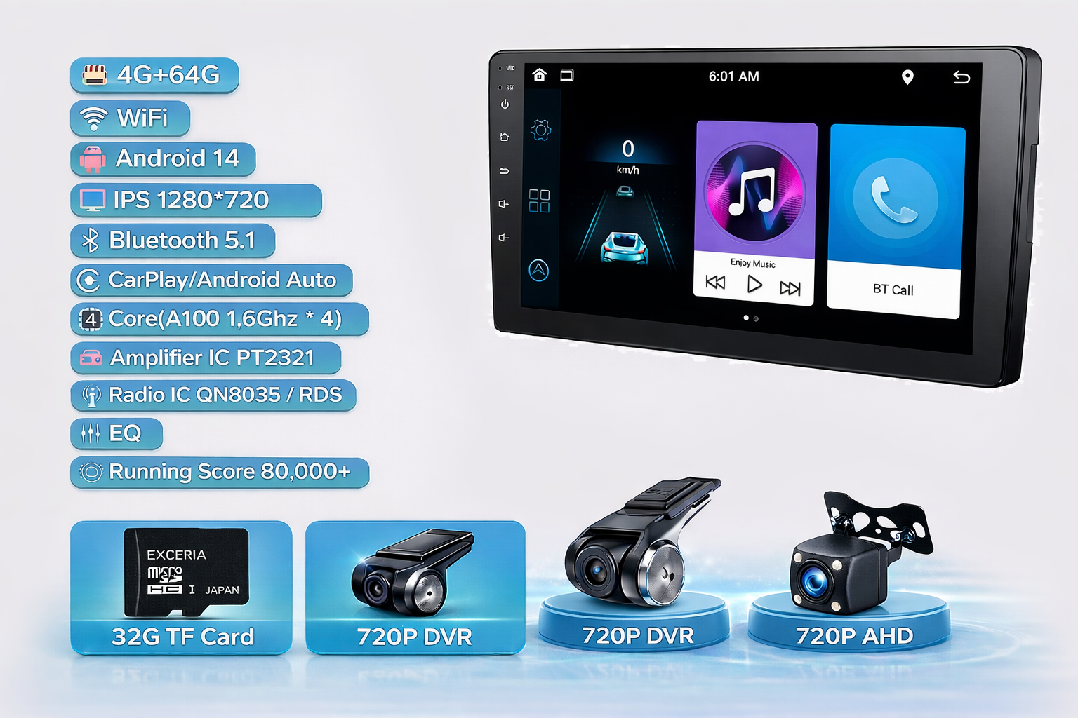 VILSAD 10" Android Car Stereo | Wireless CarPlay, GPS & Backup Camera