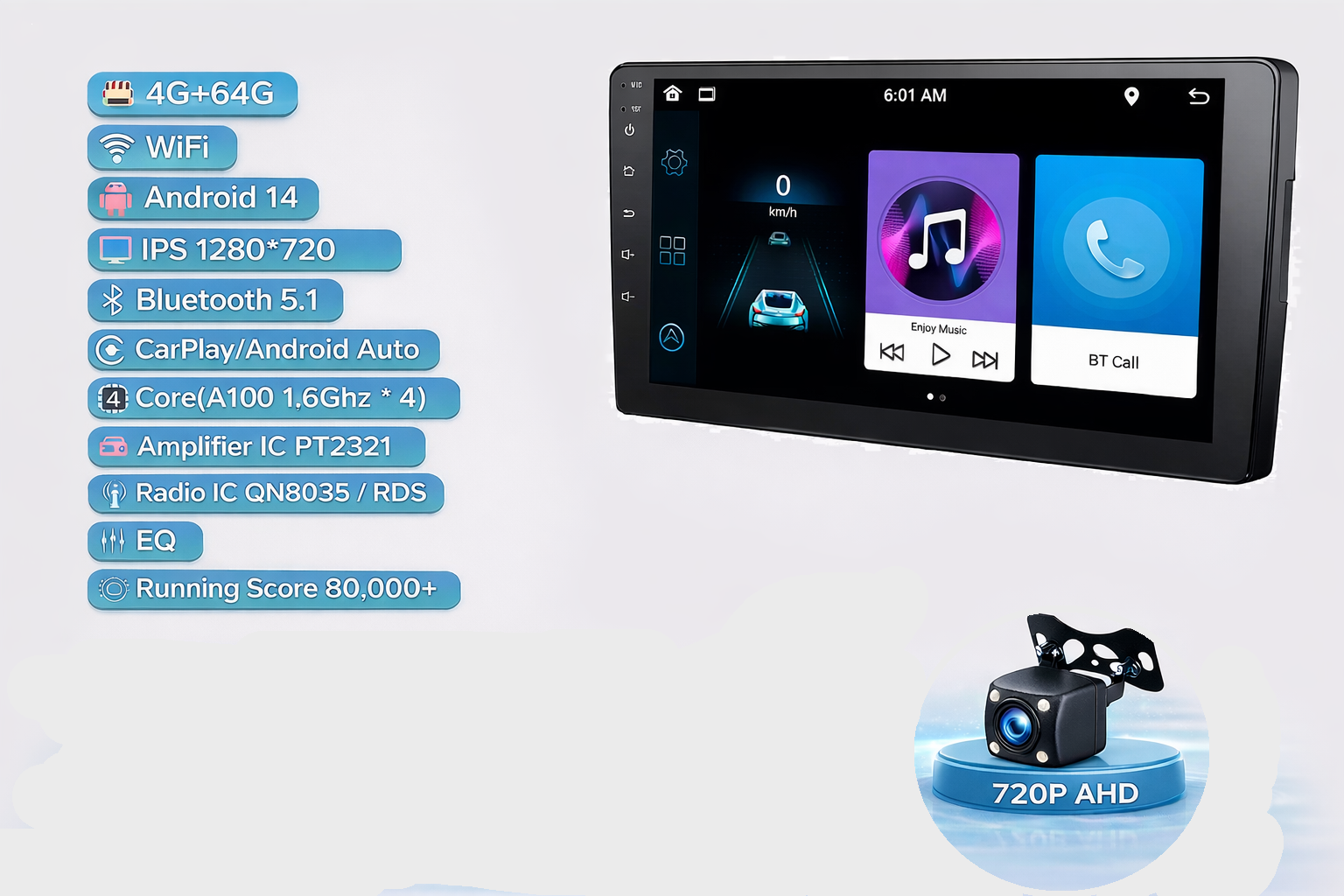 VILSAD 10" Android Car Stereo | Wireless CarPlay, GPS & Backup Camera