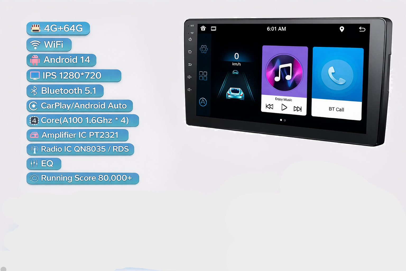 VILSAD 10" Android Car Stereo | Wireless CarPlay, GPS & Backup Camera