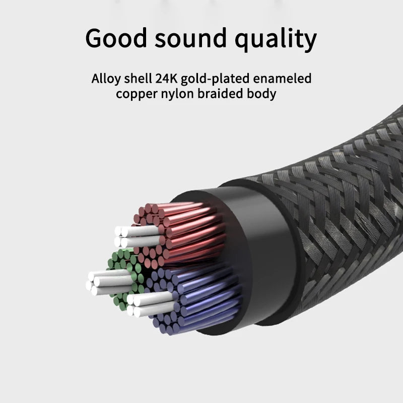 3.5mm AUX Audio Cable – Braided Stereo Jack for Car, Phone & Speakers