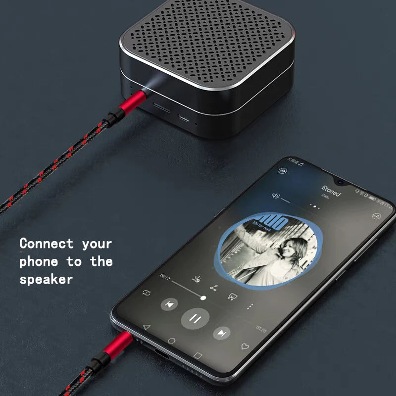 3.5mm AUX Audio Cable – Braided Stereo Jack for Car, Phone & Speakers
