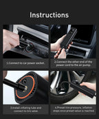Baseus Portable Tire Inflator 12V | Mini Car Air Compressor Pump