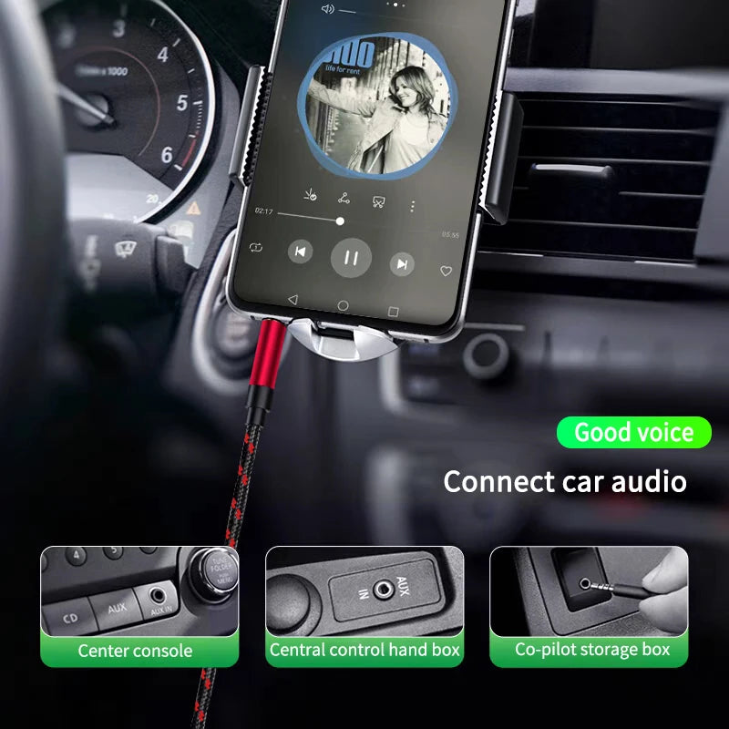 3.5mm AUX Audio Cable – Braided Stereo Jack for Car, Phone & Speakers