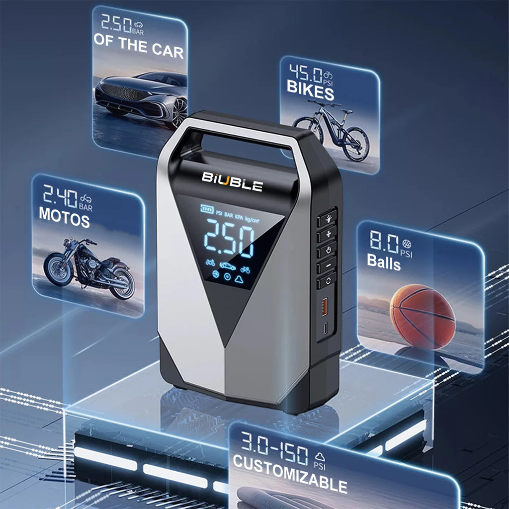 Portable Car Jump Starter with Air Compressor 2000A | 30000mAh Power Bank