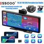 VILSAD 10.25" Wireless CarPlay Display | 4K Dash Cam & Android Auto