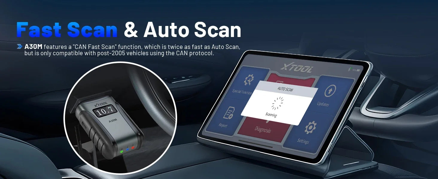 XTOOL A30M V2.0 OBD2 Scanner | Full System Diagnostic Tool