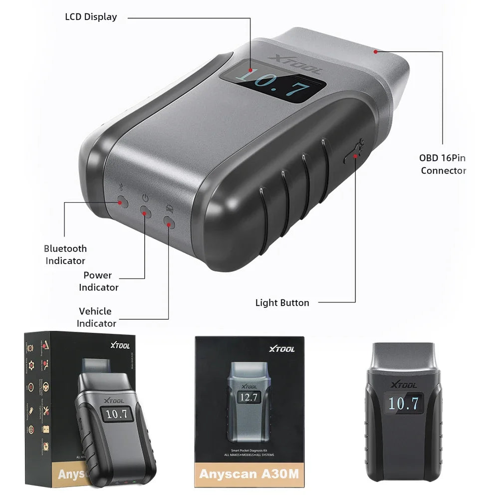 XTOOL A30M V2.0 OBD2 Scanner | Full System Diagnostic Tool