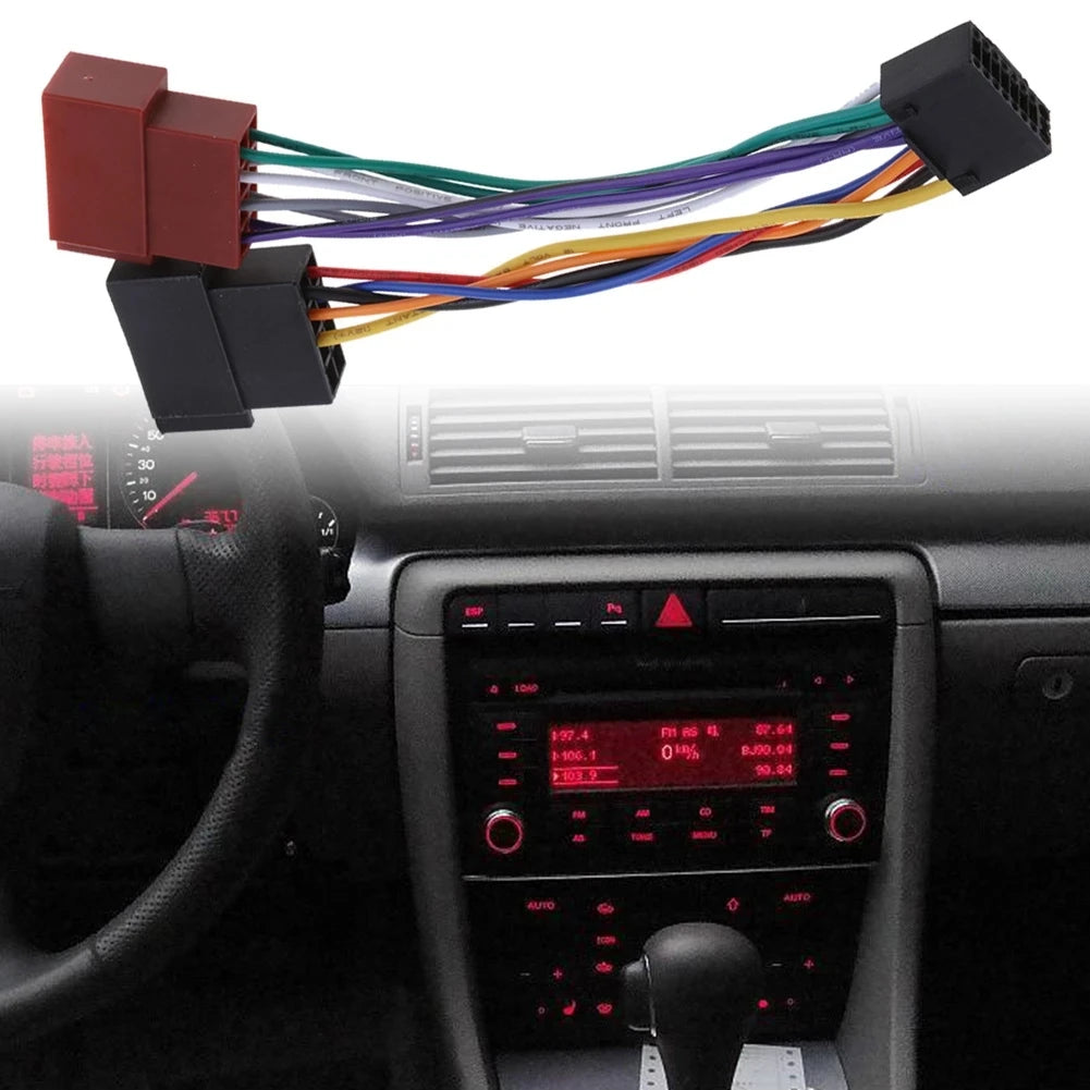 16 Pin ISO Car Radio Wiring Harness Adapter – Stereo Installation Cable for Kenwood / JVC