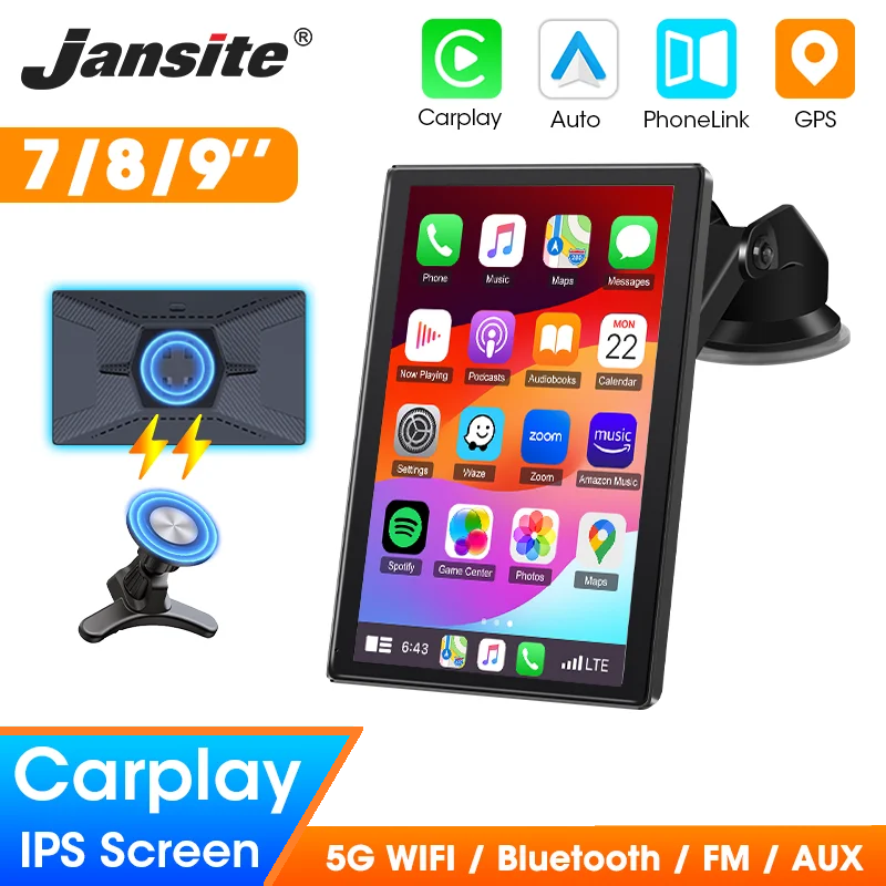 VILSAD 7" / 8" / 9" Wireless CarPlay Display – Full HD Touchscreen Monitor with Apple CarPlay & Android Auto