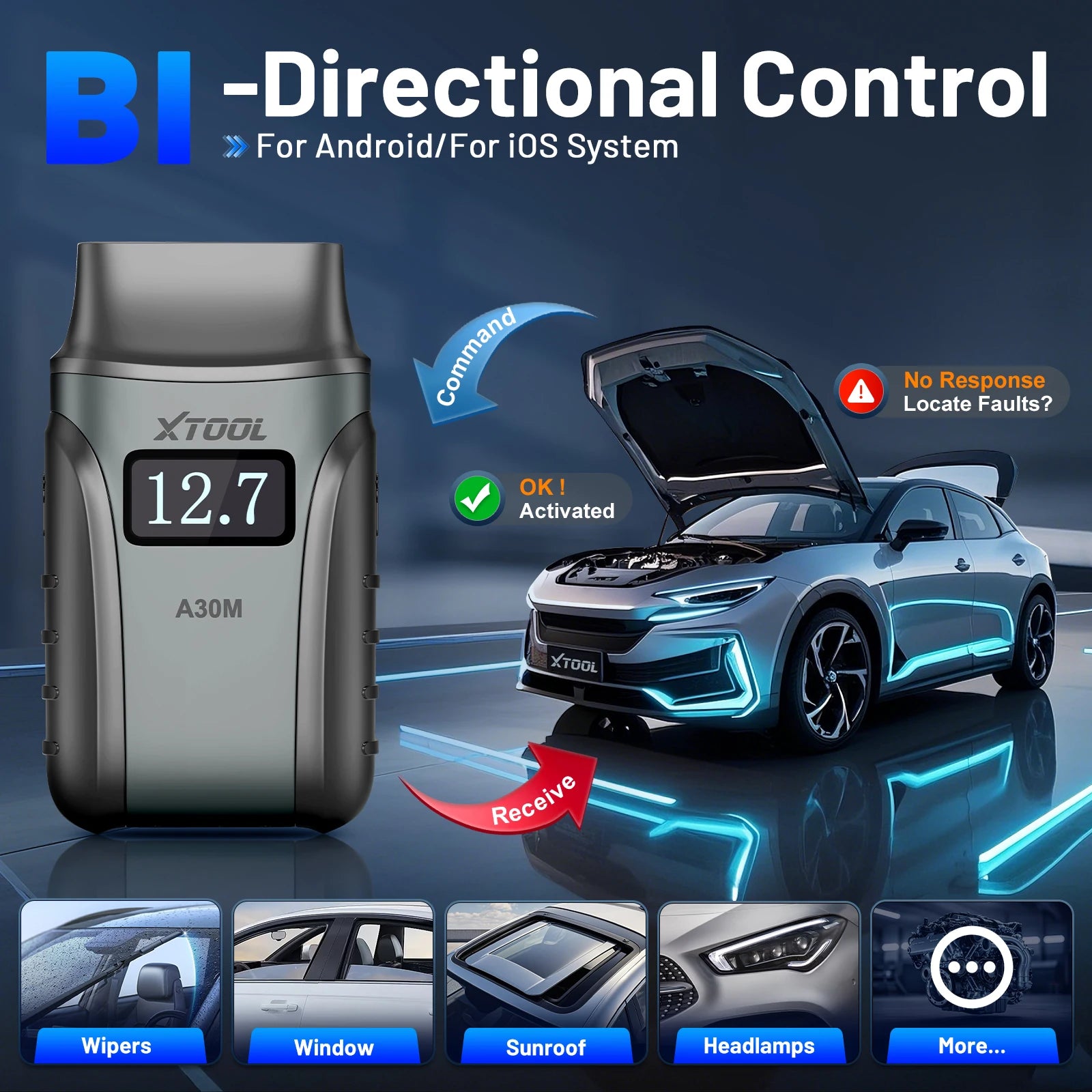 XTOOL A30M V2.0 OBD2 Scanner | Full System Diagnostic Tool