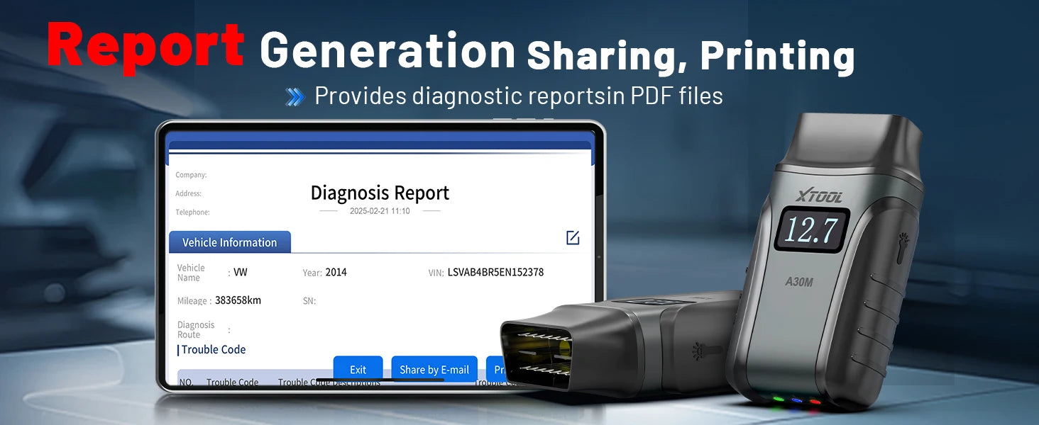 XTOOL A30M V2.0 OBD2 Scanner | Full System Diagnostic Tool