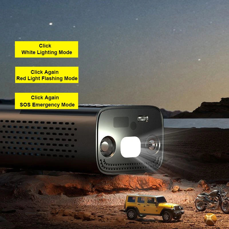 Portable Cordless Tire Inflator 150PSI | Mini Air Compressor with LED & Auto Stop