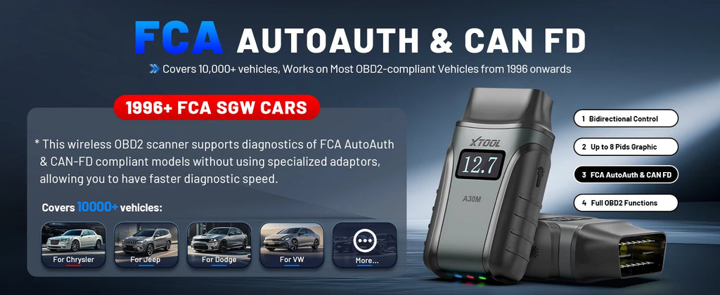 XTOOL A30M V2.0 OBD2 Scanner | Full System Diagnostic Tool