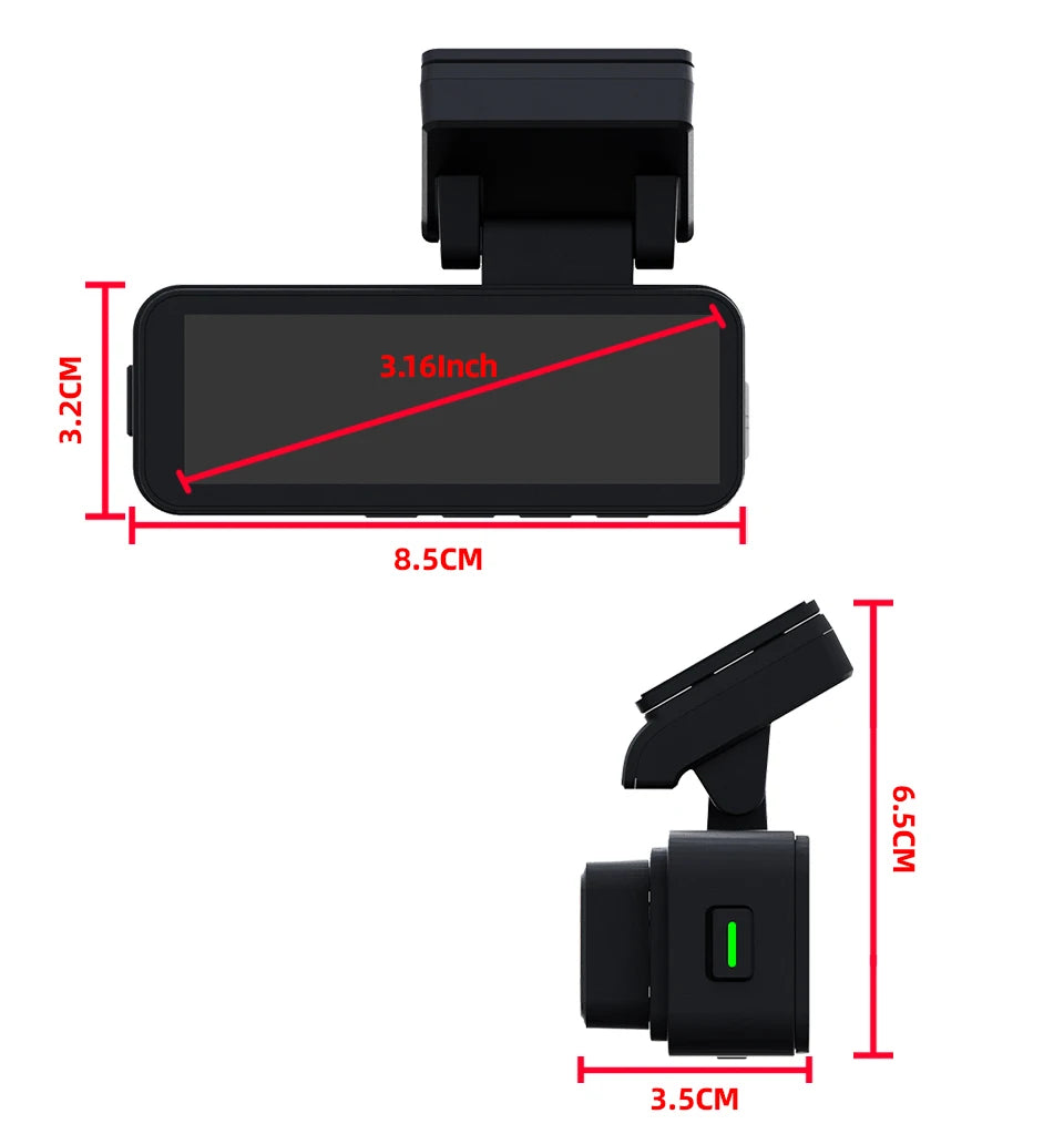 4K Dash Cam Front & Rear Camera with GPS & WiFi | Night Vision DVR