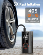 Portable Cordless Tire Inflator 150PSI | Mini Air Compressor with LED & Auto Stop