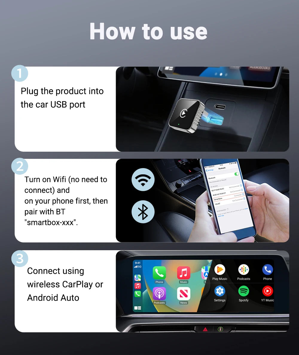Wireless CarPlay Adapter | Convert Wired CarPlay to Wireless in Seconds