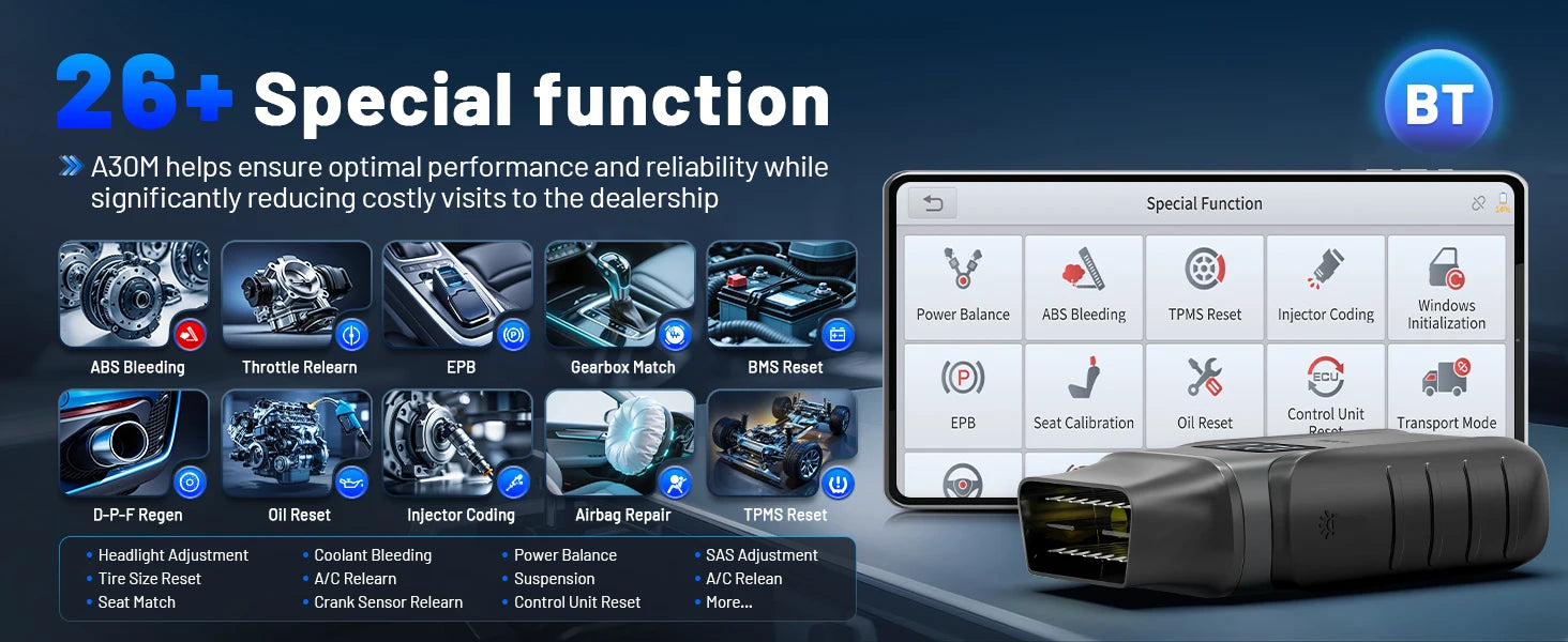 XTOOL A30M V2.0 OBD2 Scanner | Full System Diagnostic Tool
