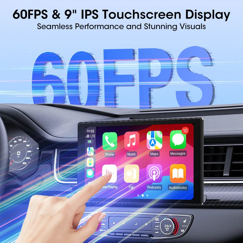 VILSAD 7" / 8" / 9" Wireless CarPlay Display – Full HD Touchscreen Monitor with Apple CarPlay & Android Auto