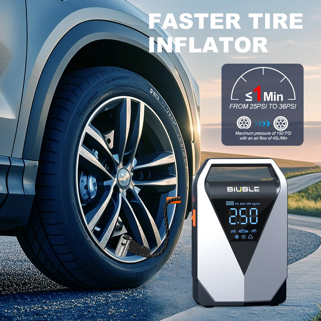Portable Car Jump Starter with Air Compressor 2000A | 30000mAh Power Bank