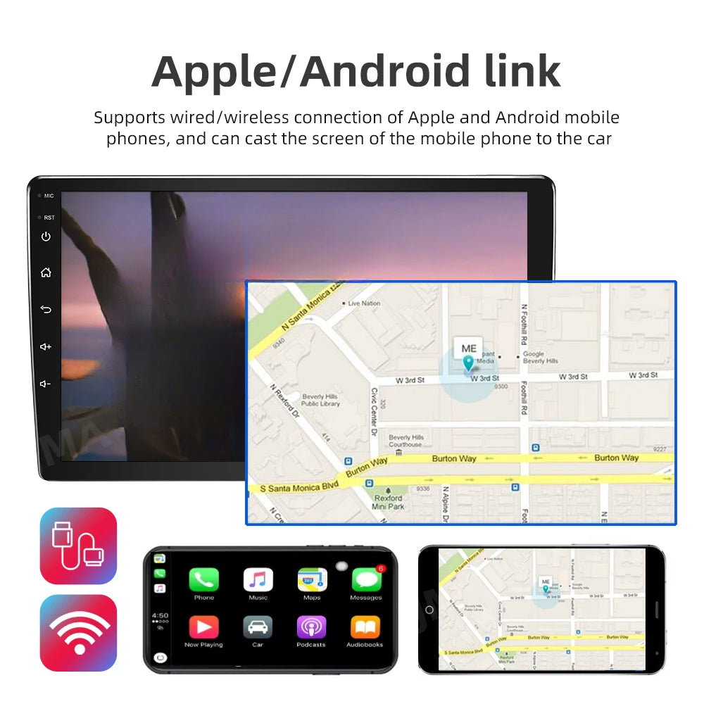 VILSAD 10" Android Car Stereo | Wireless CarPlay, GPS & Backup Camera