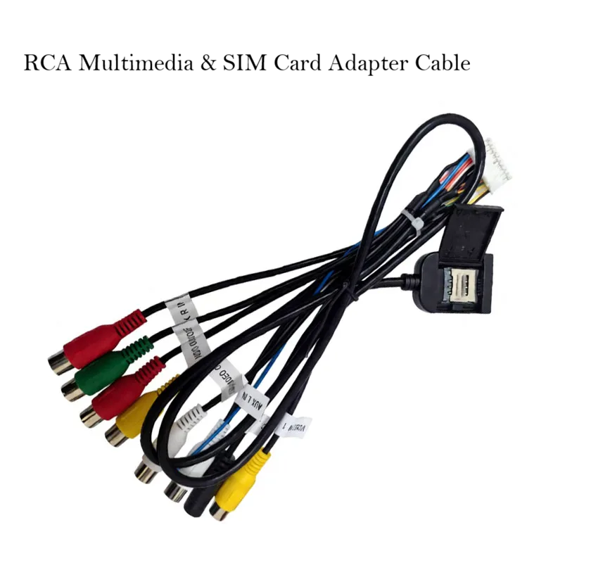 Complete Android Car Stereo Wiring Harness Kit with GPS Antenna, RCA & USB Cables
