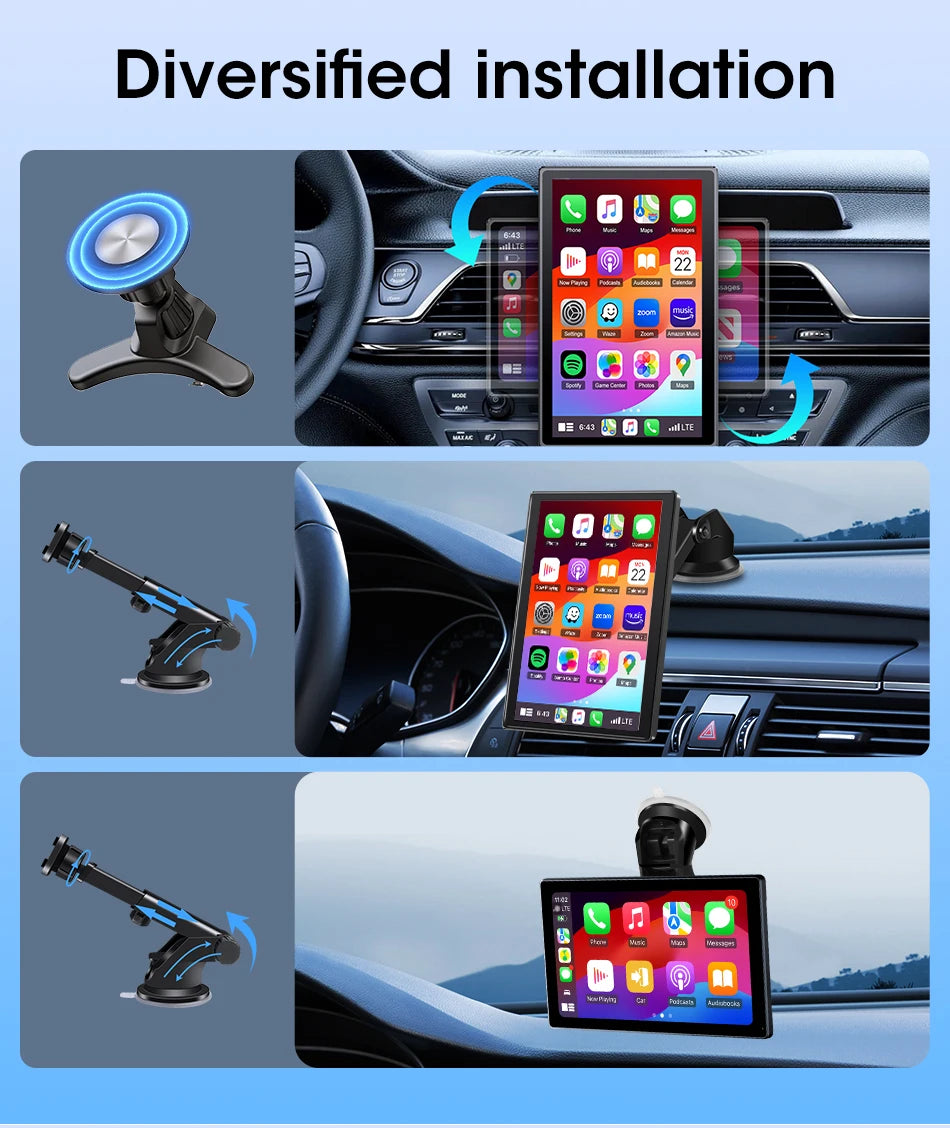 VILSAD 7" / 8" / 9" Wireless CarPlay Display – Full HD Touchscreen Monitor with Apple CarPlay & Android Auto