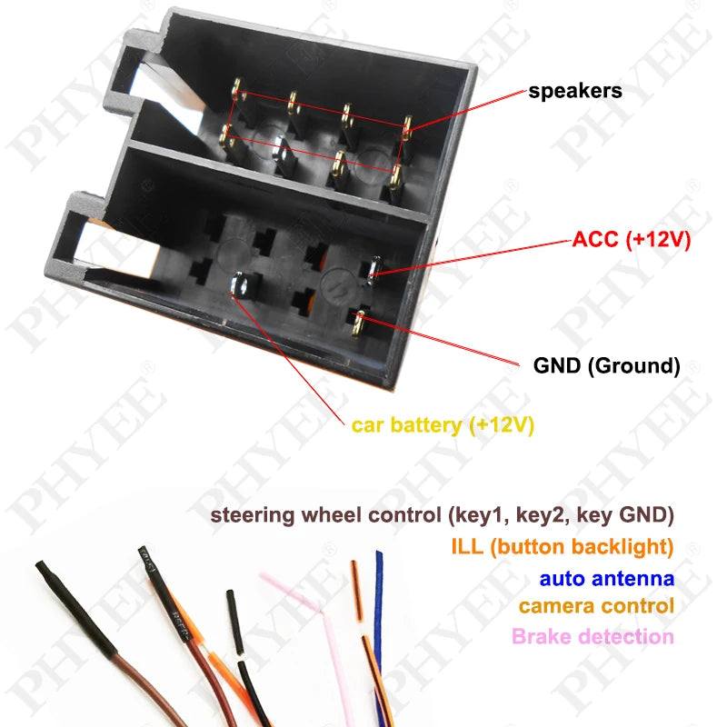 20 Pin to ISO Car Radio Wiring Harness Adapter