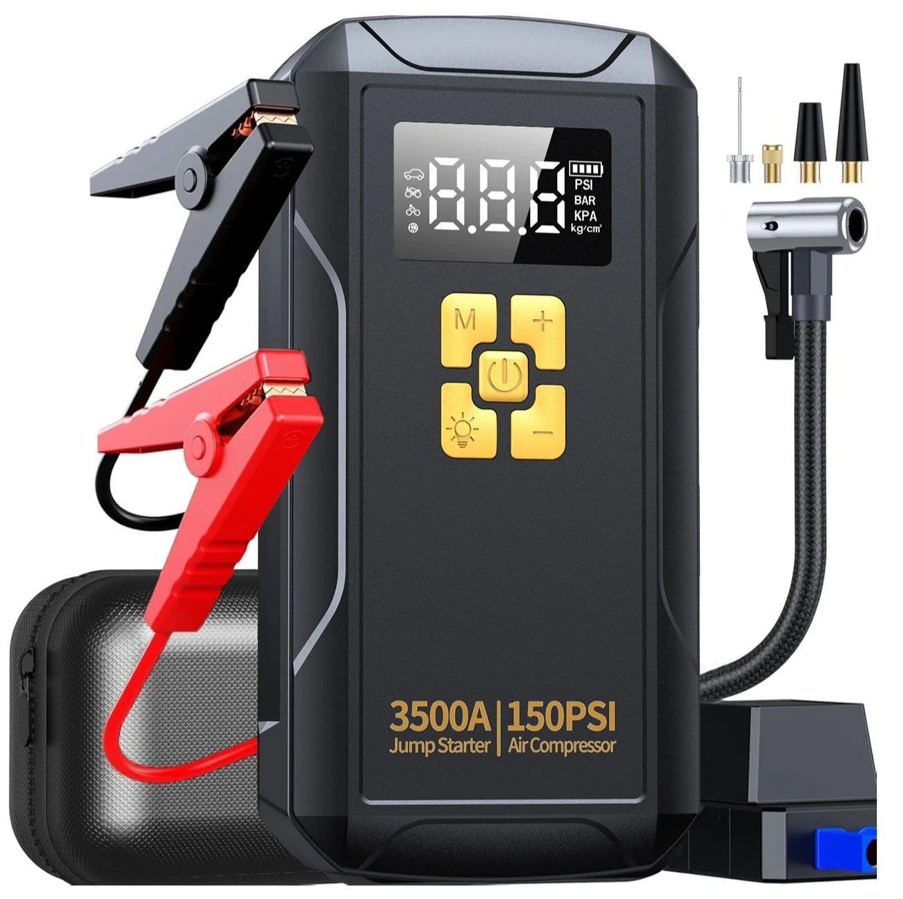 Car Jump Starter with Air Compressor 150PSI | Portable Battery Booster Power Bank