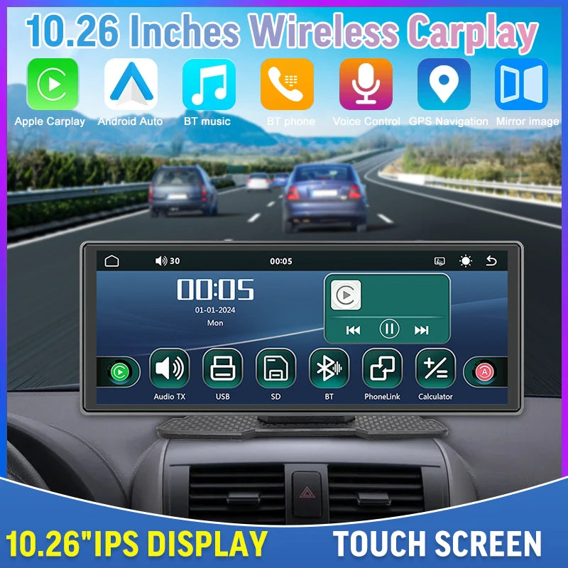 VILSAD 10.25" HD Car Display | Touchscreen Multimedia Player with USB & Radio