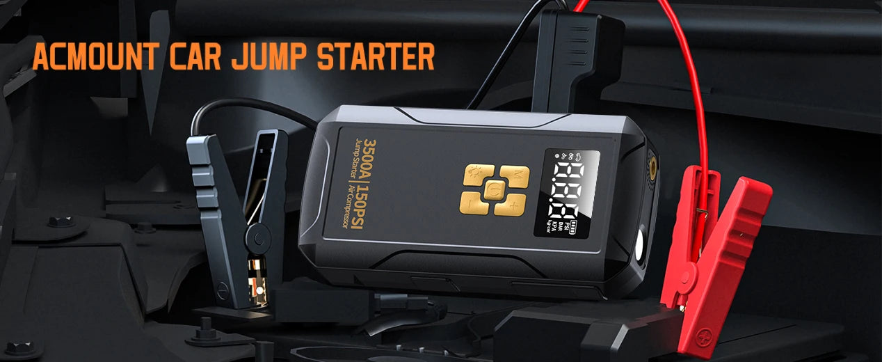 Car Jump Starter with Air Compressor 150PSI | Portable Battery Booster Power Bank