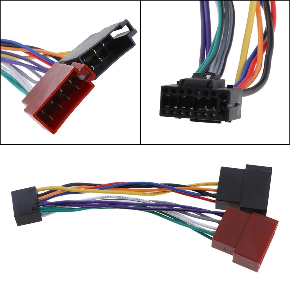 16 Pin ISO Car Radio Wiring Harness Adapter – Stereo Installation Cable for Kenwood / JVC