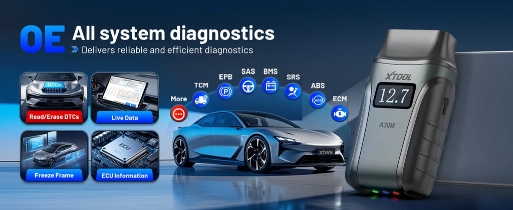 XTOOL A30M V2.0 OBD2 Scanner | Full System Diagnostic Tool