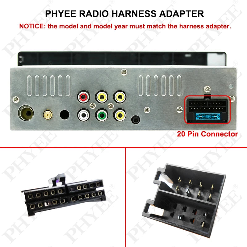 20 Pin to ISO Car Radio Wiring Harness Adapter