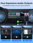 VILSAD 7" / 8" / 9" Wireless CarPlay Display – Full HD Touchscreen Monitor with Apple CarPlay & Android Auto